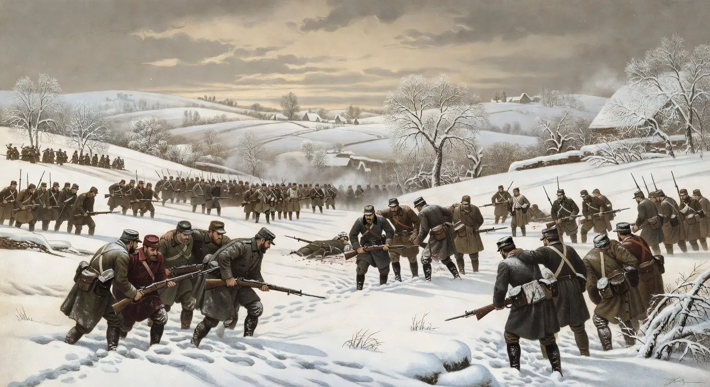 Bataille de Héricourt en janvier 1871, armée de l'Est du général Bourbaki