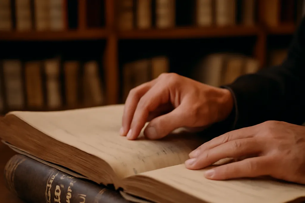 Consultation d'un registre d'archives pour une recherche généalogique militaire