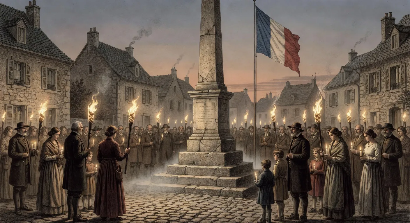 Porte-drapeaux lors d'une ceremonie patriotique dans le Doubs