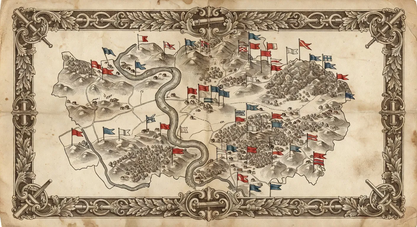 Carte des principales batailles de la guerre de 1870 en Franche-Comté