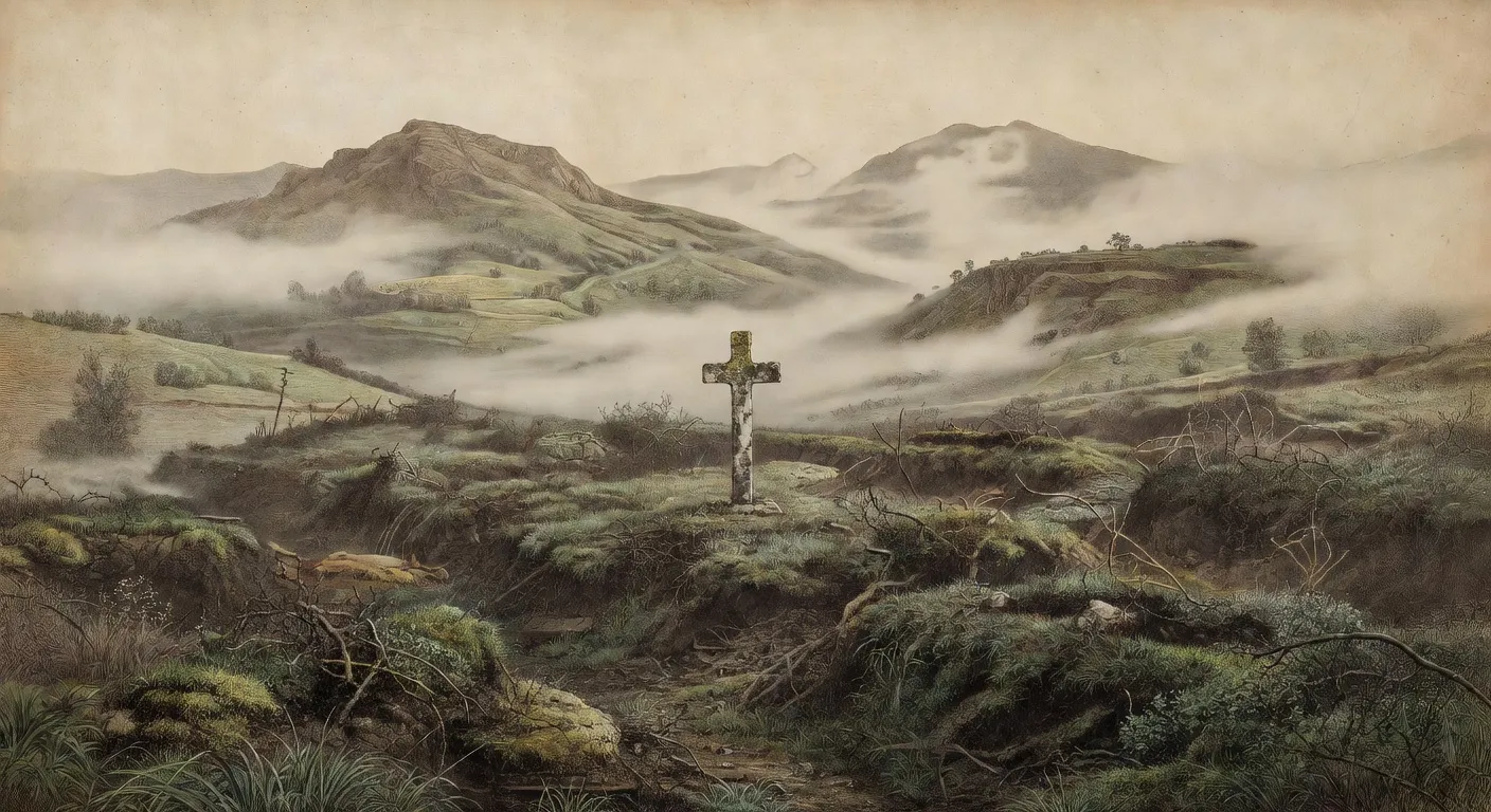 Champ de bataille oublié en Franche-Comté, paysage du Jura