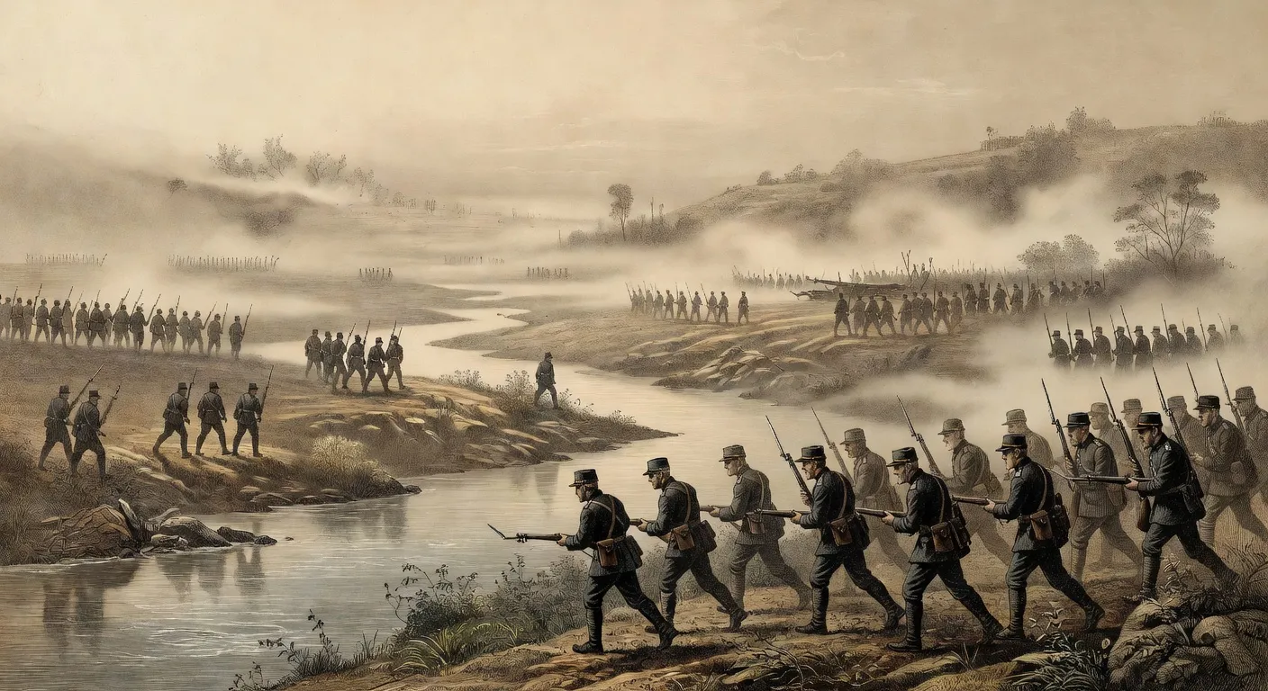 Panorama du champ de bataille de la guerre de 1870 dans la vallée du Doubs