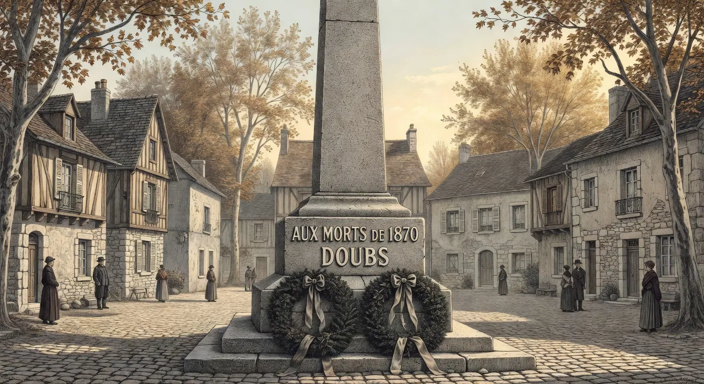 Monument aux morts de la guerre de 1870 dans un village du Doubs